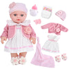 Dotvosy 12'' Girl Baby Dolls Playset Adoption Baby Doll With Clothes Accessories Include Outfits,Pacifier,Disposable Diaper,Blan