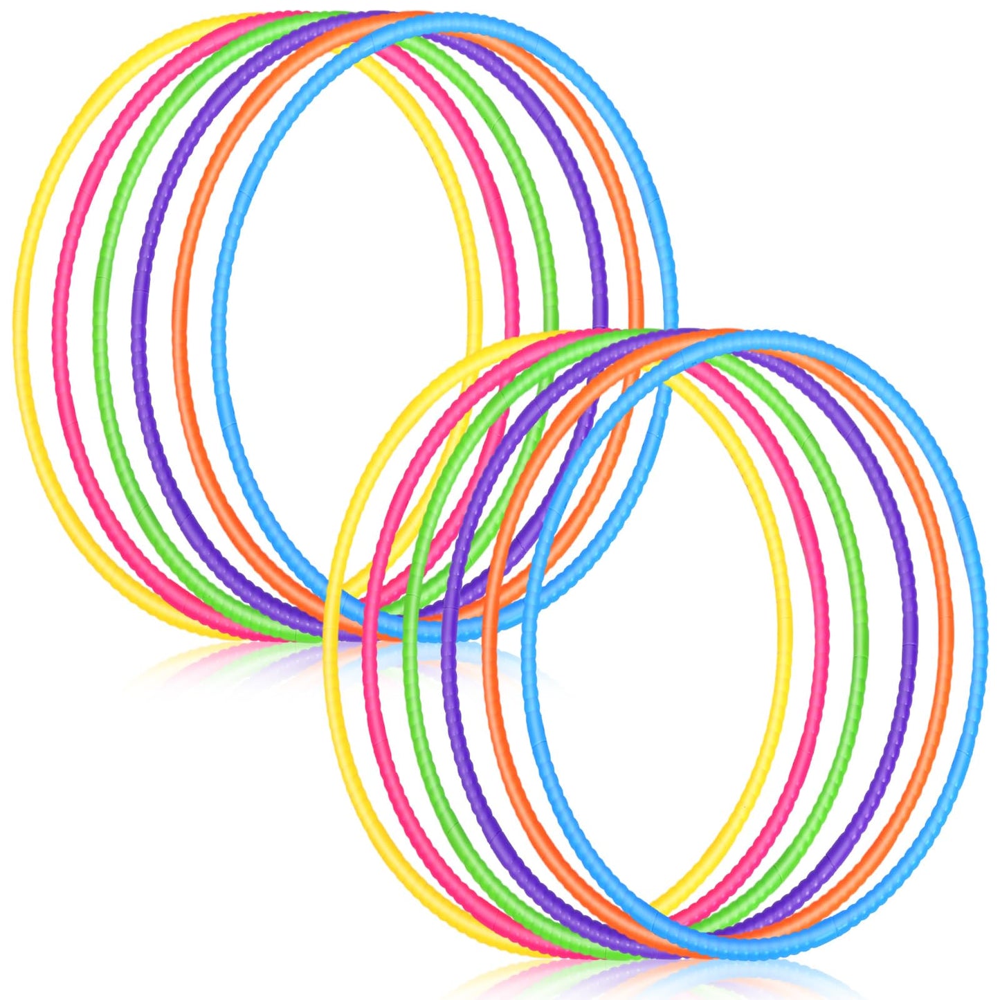 Sratte 6 Pcs Exercise Hoop Detachable Adjustable Plastic Hoops Snap Together Toy Hoop Color Playground Toys For Girls And Boys Sports, Exercise, Playing, Party Games, Christmas Wreath, Dog Training