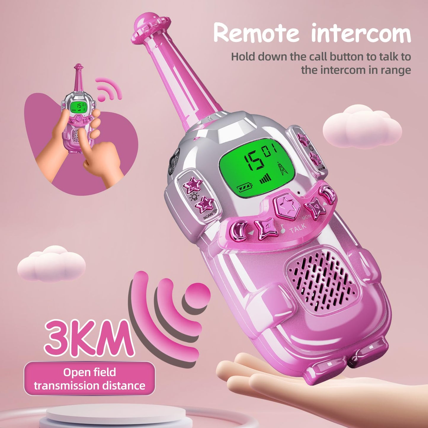 Mini Robot Kids Walkie Talkies 2 Pack,Walkie Talkies For Kids With Backlit Lcd Flashlight,3-12 Year Boy Girl Gift,Birthday Chris