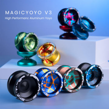 MAGICYOYO V3 Responsive Yoyo Professional Dual Purpose Metal Yoyo for Kids Beginners & mature-themeds Includes Replacement Bearing 12 Strings Removal Tool Axle & Case (Brown Green)