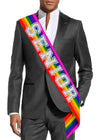 Rhinestonesash Senior Sash Rainbow - Silver Sparkle Senior Rainbow Premium Grade Satin Sash - Gay Pride Graduation Gift - Rainbo