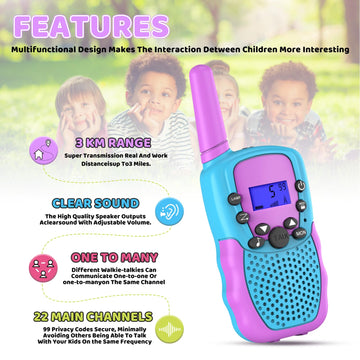 Toys For 4-12 Year Old Boys Or Girls, Selieve 3 Pack Walkie Talkies Outdoor Indoor Stem Toys 3 Km Range 22 Channels 2 Way Radio,