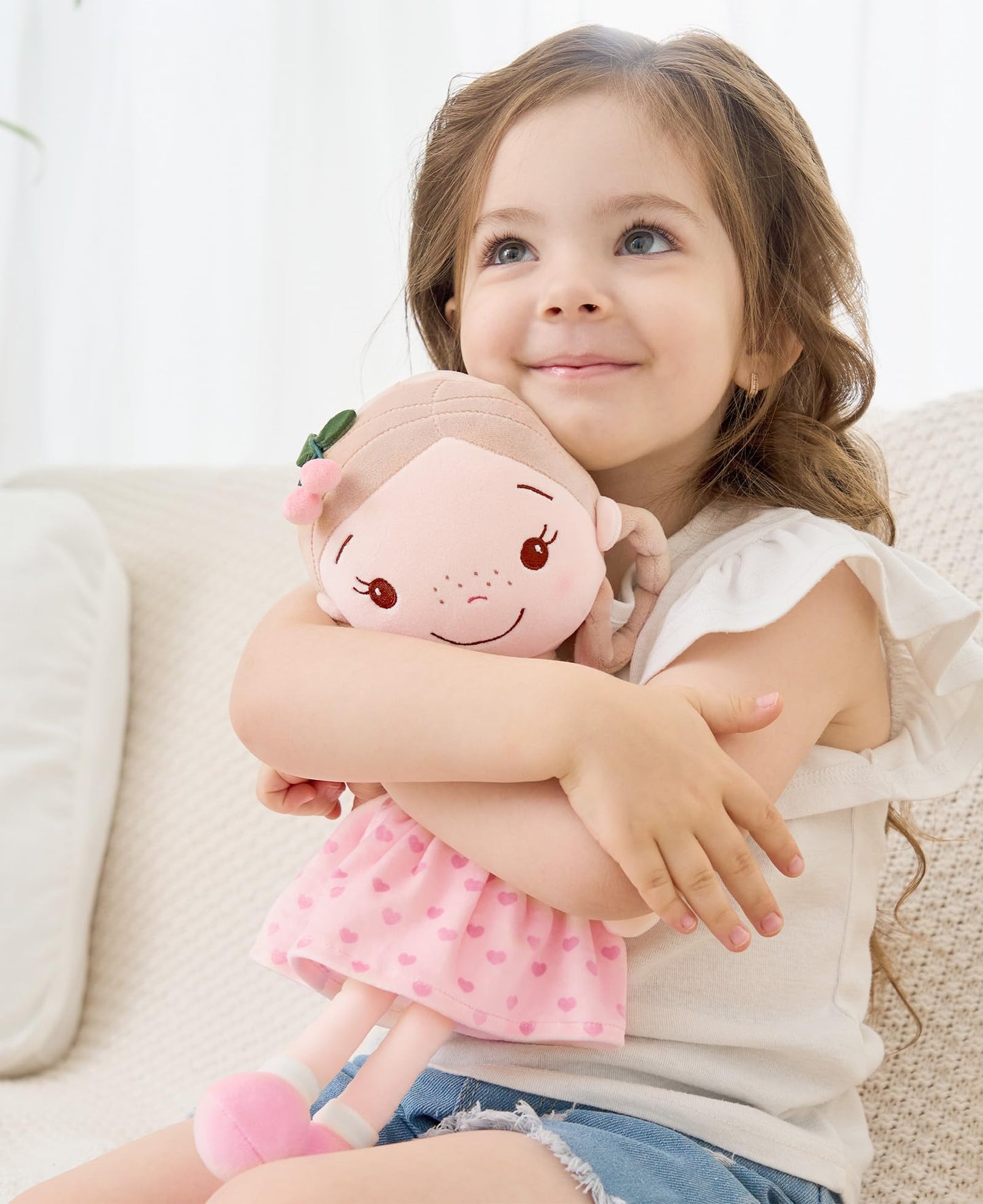 Gagaku Baby Dolls For 1 Year Old Girls (16''),Soft Baby Doll,My First Baby Doll For 1 Year Old Birthday Gift,Christmas Plush Toys Gift For Toddler Kids Infants - Cherry Girl