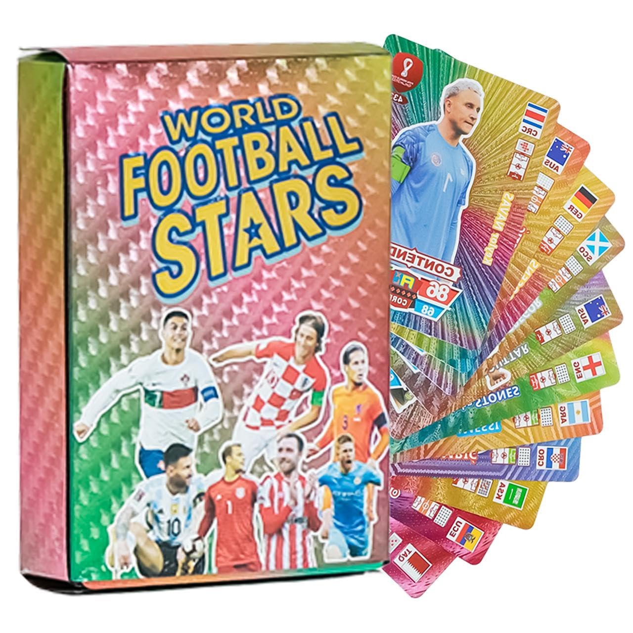 Pn Avan Football Card Set Waterproof Plastic Card Rainbow 55 Card (Rainbow Colour)