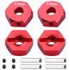 HobbyPark 14mm Aluminum Wheel Hex Parts for Arrma 1/10 Granite 4X4, Big Rock, Senton, Replacement of AR310871 (Red)