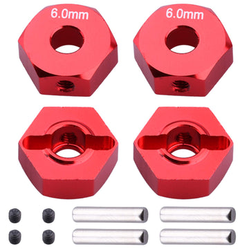HobbyPark 14mm Aluminum Wheel Hex Parts for Arrma 1/10 Granite 4X4, Big Rock, Senton, Replacement of AR310871 (Red)