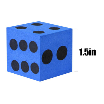 MIDELONG Foam Dice Set, 1.5 Inch Large Assorted Colorful Foam Dice Cubes with Number Dots, Playing Square Blocks Use for Gift Ga