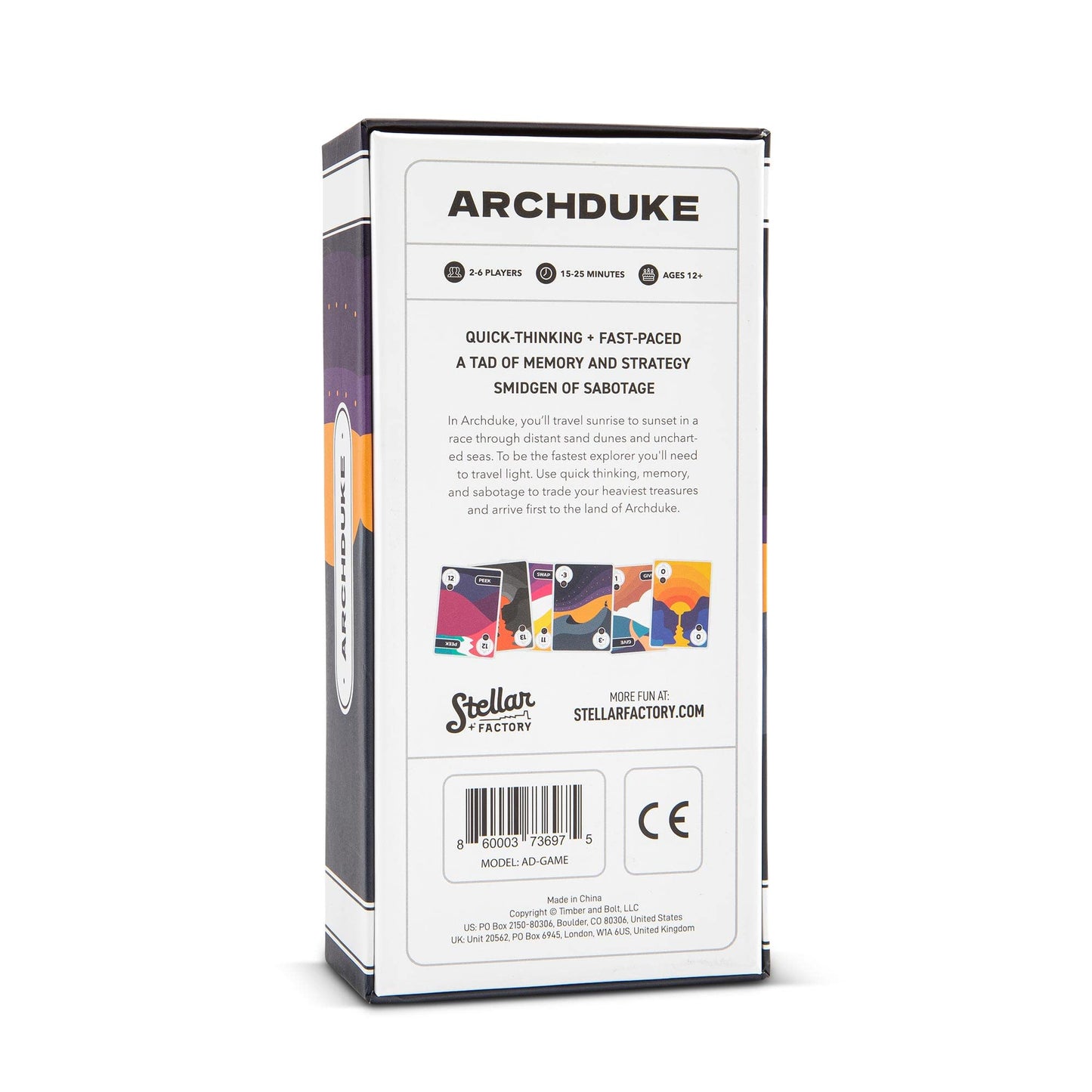 Stellar Factory Archduke Game - Fast-paced Strategy & Memory - Multicolor - Cardstock - Model: ad-base