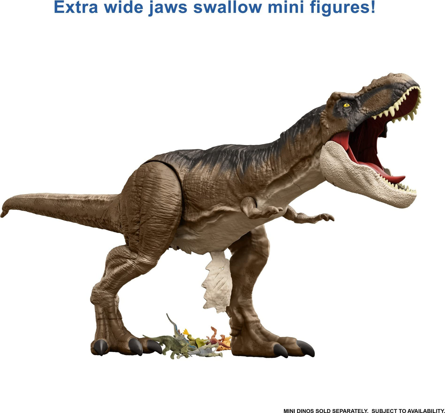 Mattel Jurassic World Super Colossal Tyrannosaurus Rex Action Figure Toy, T Rex Dinosaur 3-Ft+ Long With Eating Feature