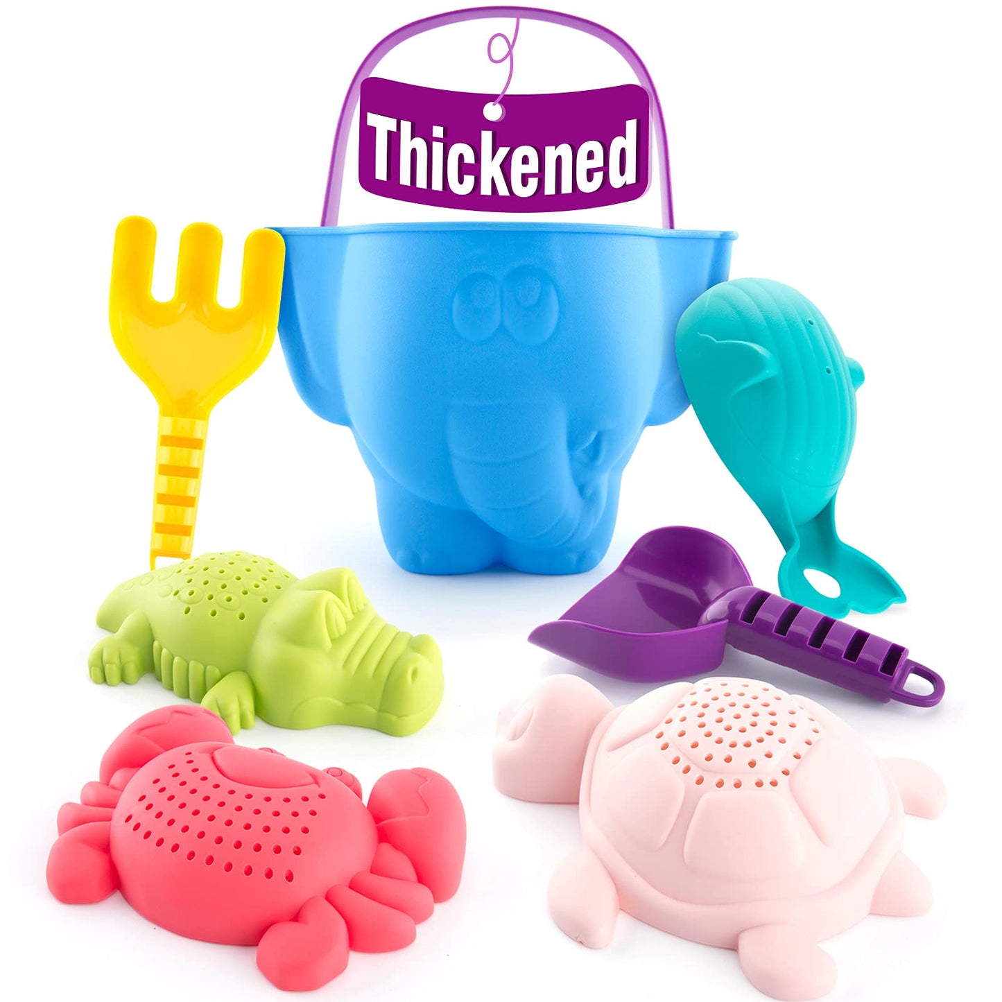 Hahaland Beach Toys For Toddlers 1-3 - Sand Toys For Toddlers 1-3, Baby Bucket Rake Shovel Set, Bath Water Outdoor Toy For Boys