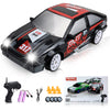 YUAN PLAN Remote Control Car 1/24 2.4GHz 4WD RC Drift Car, Rechargeable High Speed RC Cars with Cool Lights, Two Batteries and E