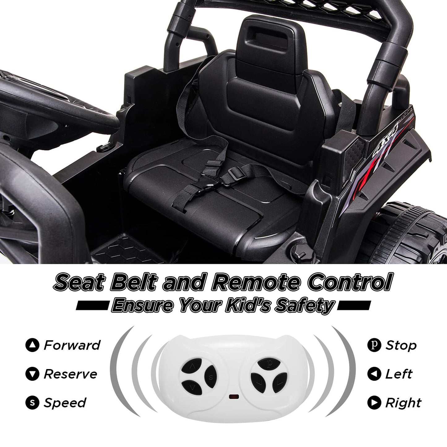 Rctown 12V Kids Ride On Car Truck W/Parent Remote Control, Spring Suspension, Led Lights, Aux Port, Music (White, No Tent)