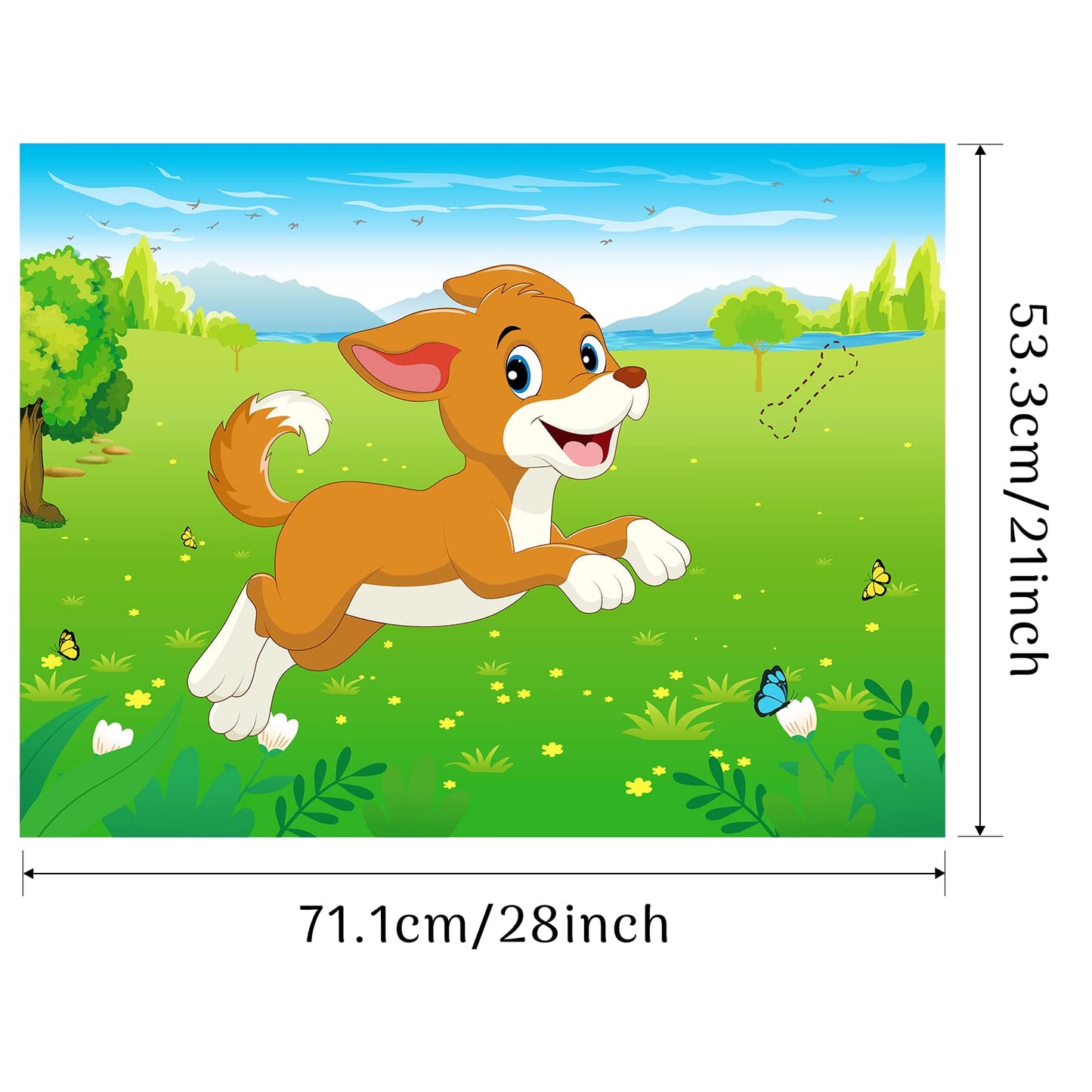 Morcheiong Pin The Tail On The Dog Birthday Party Game With 48Pcs Bones, Give The Puppy Dog A Bone Game For Kids Dog Birthday Party Supplies Decorations