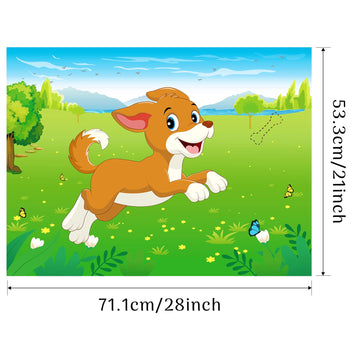 Morcheiong Pin The Tail On The Dog Birthday Party Game With 48Pcs Bones, Give The Puppy Dog A Bone Game For Kids Dog Birthday Party Supplies Decorations