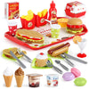 Fast Food Set 59 PCS Kitchen Toy Set for Pretend Play, Kitchen Accessories ,Removable Food Toy, Kids Toddlers Play Food Toys, Pa