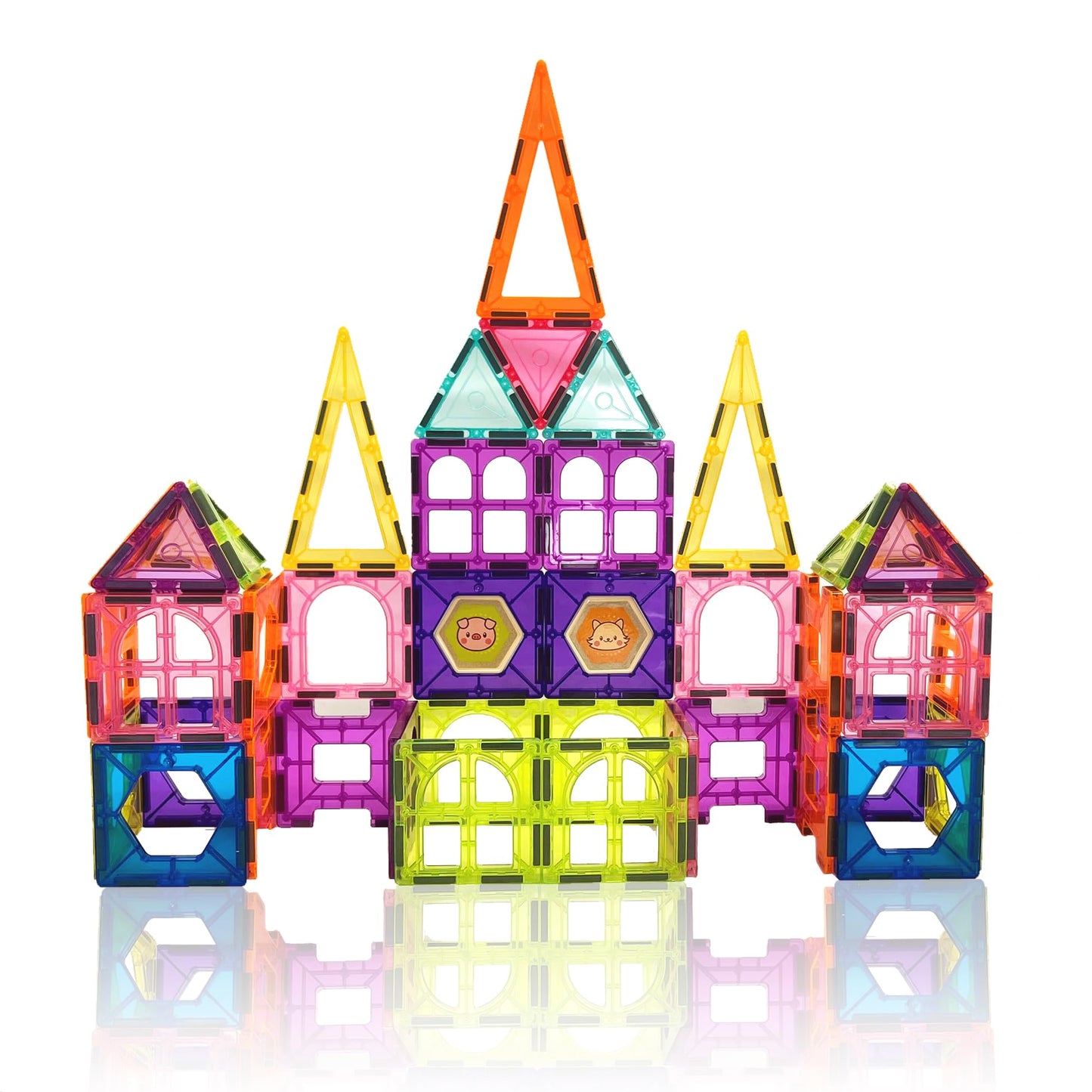 Contixo ST4 Magnetic Tiles - 112 PCs 3D Building Blocks STEM Construction Creativity, Imagination, Recreational, Educational Bui