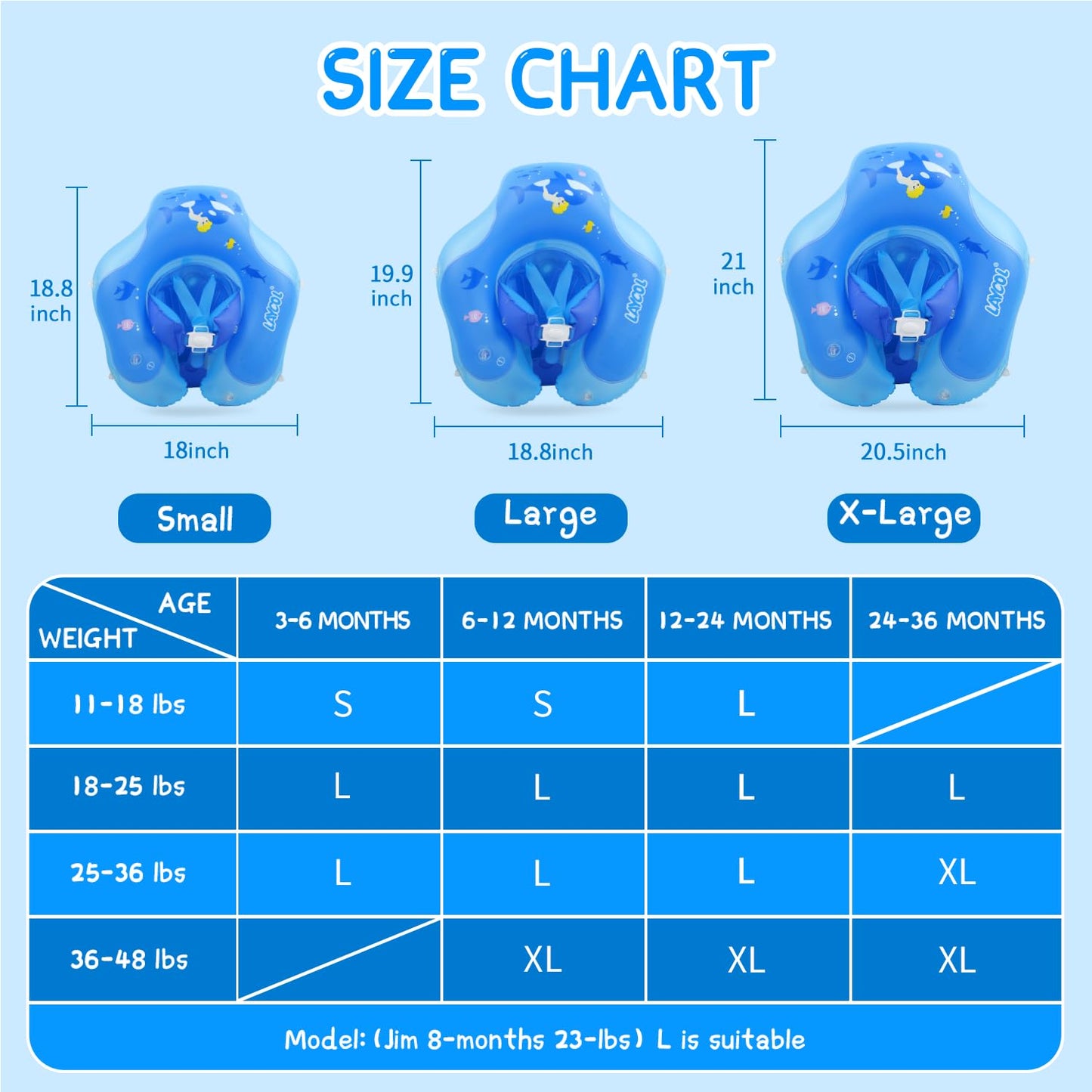 Laycol Baby Swimming Float With Upf50+ Sun Canopy Baby Floats For Pool No Flip Overbaby Pool For Baby Age Of 3-36 Months