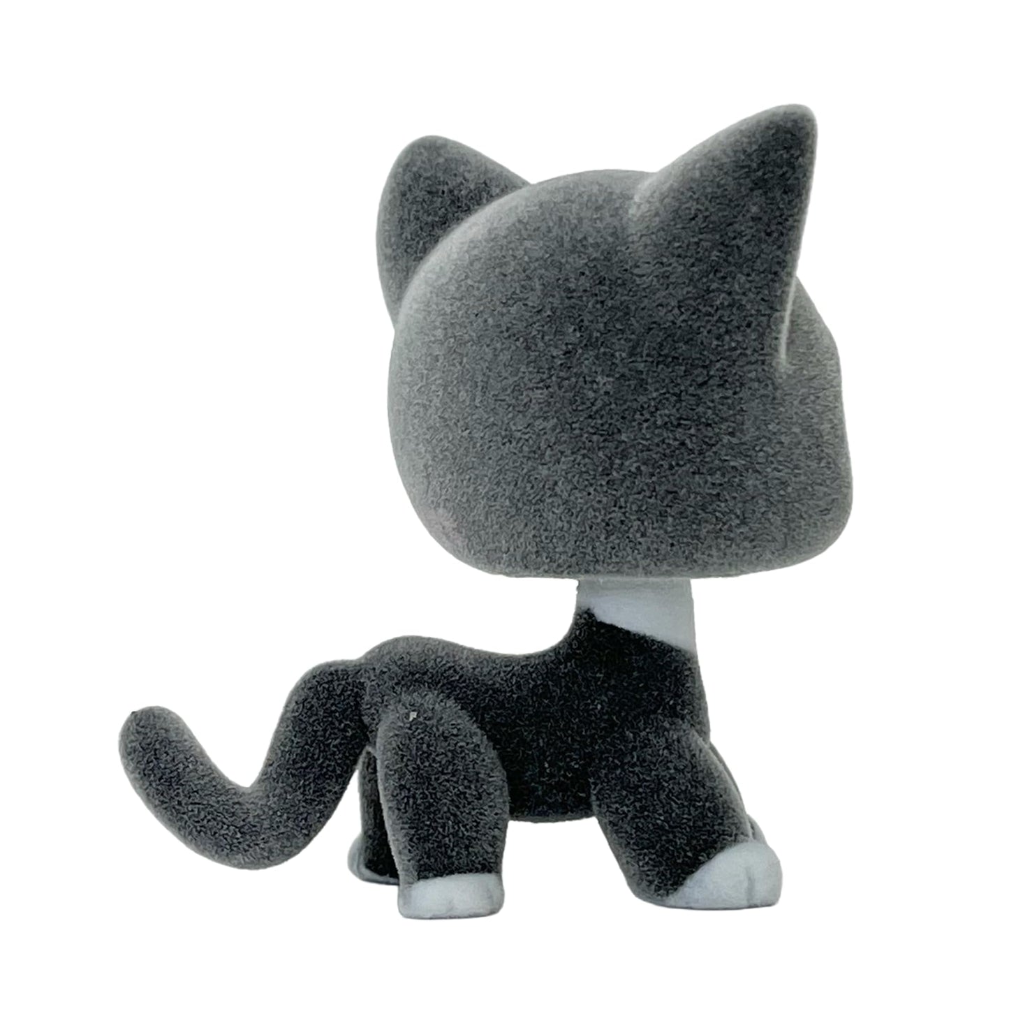 Lpscb Custom-Made Flocked Pet Shop Toy Fuzzy Animal Figure Short Hair Cat Dog Collie Dachshund Great Dane Cocker Spaniel (Black