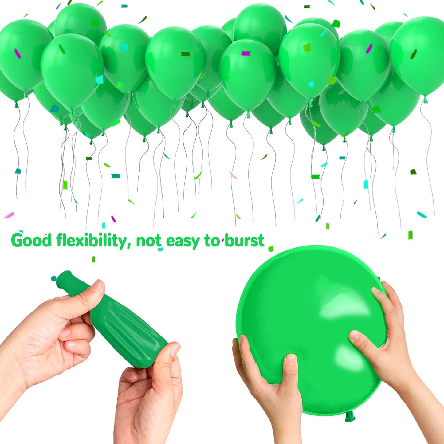 Green Balloons 12 Inch 100 Pack Thicken Latex Green Balloons For Christmas Party Decorations