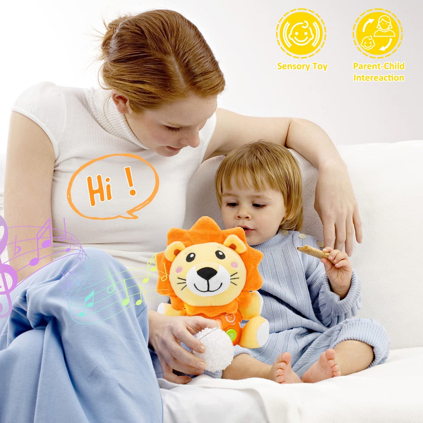 Daboot Baby Toys 6 To 12 Months - Infant Baby Musical Lion Plush Toy For Boys & Girls - Newborn To 1 Year Old
