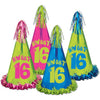 Fringed Foil Sweet 16 Birthday Party Hats (asstd colors) Party Accessory (1 count)