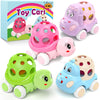 Xfffun 4 Set Toy Cars For Toddler Girl Valentines Day Gifts, Toddlers Push Car Toys Pink, Rattles Push And Go Truck, Birthday Pr