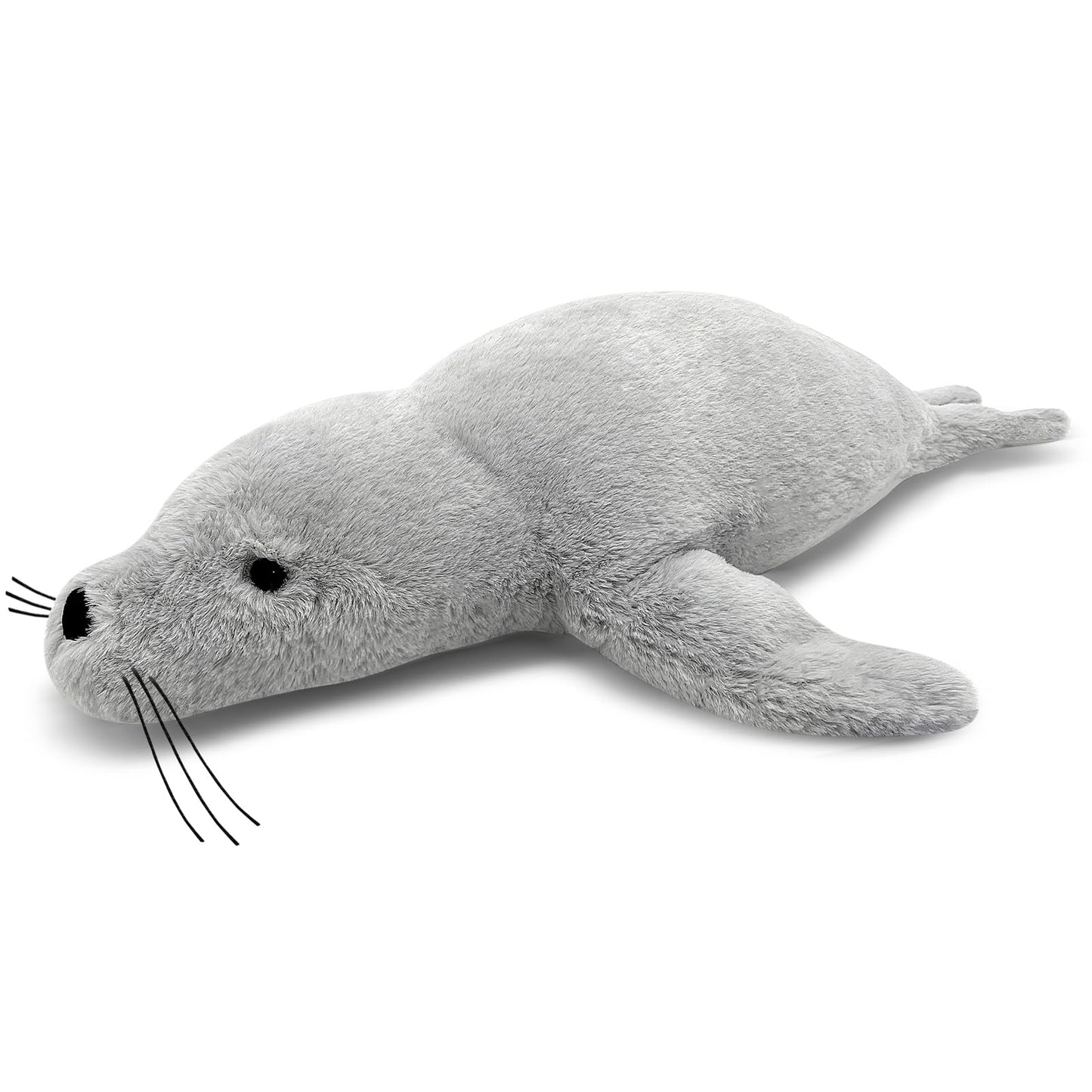 Csvbtrf Weighted Stuffed Animals, 2 Lb, 23' Seal Plush Gift For Kids - Grey Hug Seal Plush Animals (Grey, 23'