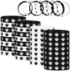 48 Pieces Paw Print Rubber Bracelets Multicolor Silicone Stretch Wristbands for Birthday Party Supplies, Black, White