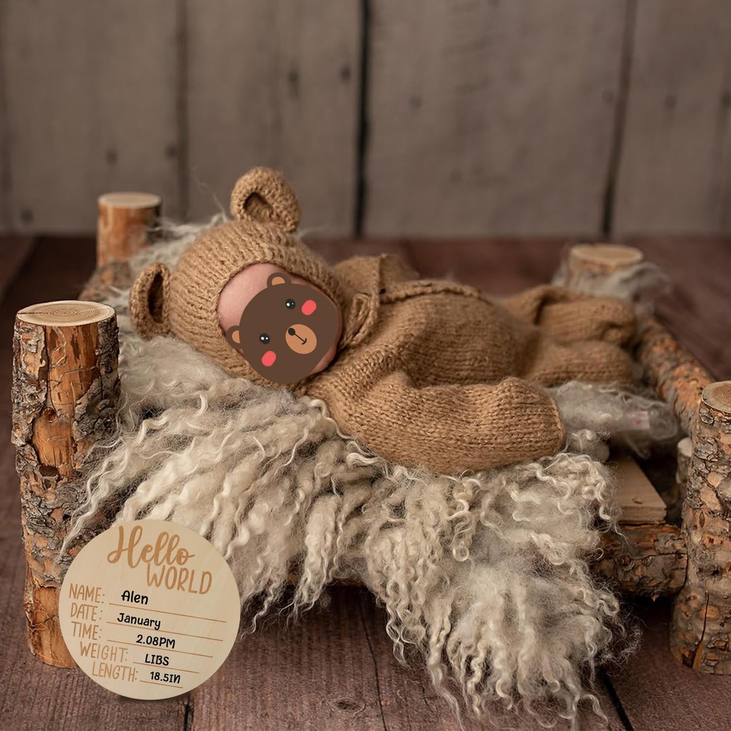 Bluetop Baby Boy Costume Newborn Outfits, Newborn Photography Outfits Boy Girl With Bonnet, Hand-Knitted Teddy Bear Costume With