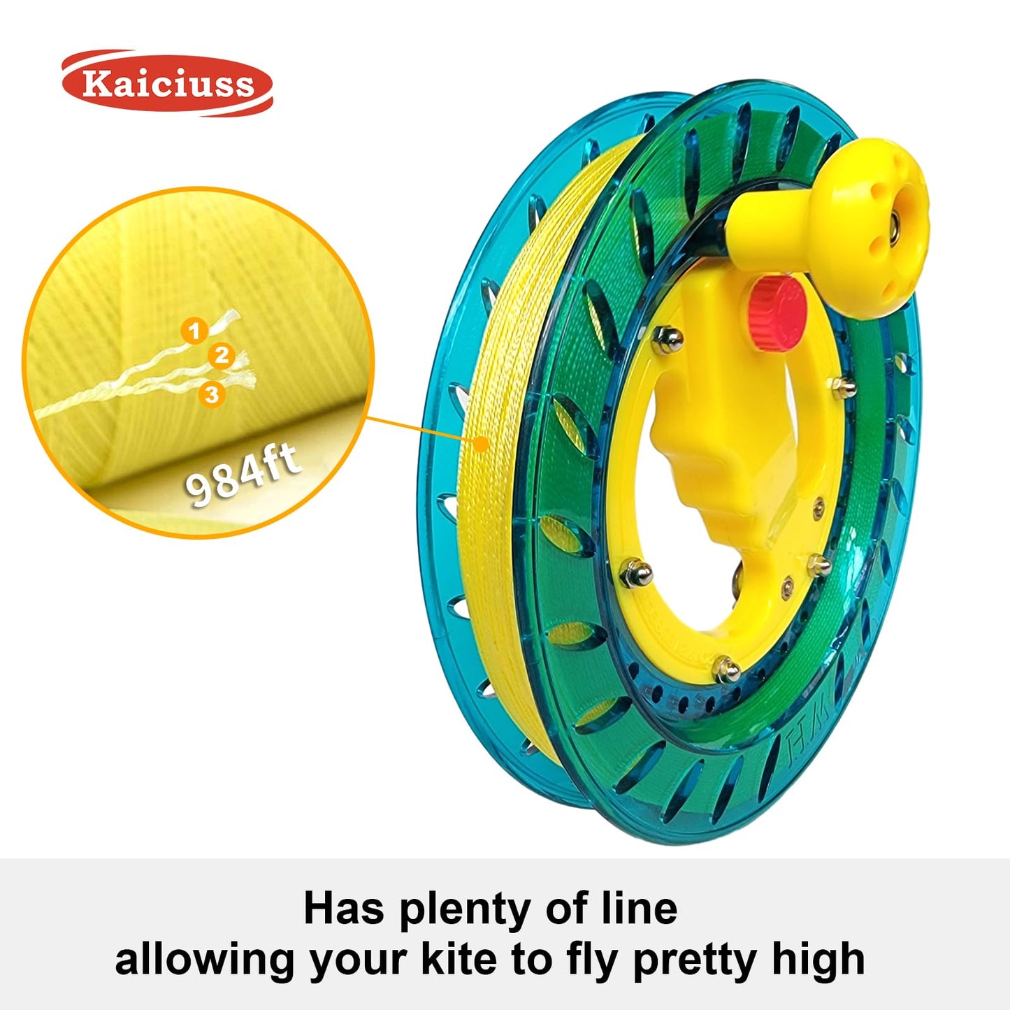 Kaiciuss 8 Inch Kite Reel Winder With Line, Kite String Reel For Kids & Adults, Easy To Use Kite String And Spool, It Comes With 1000 Ft Durable Kite Thread And Connector (Light Blue