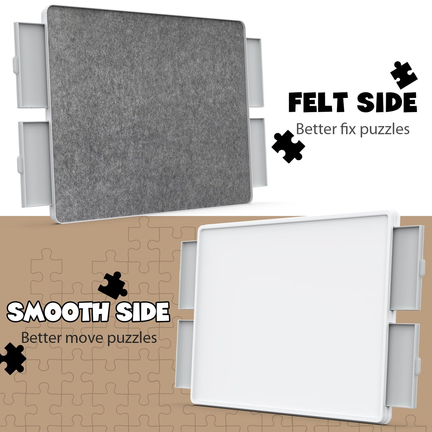 1500 Piece Rotating Puzzle Board 4 Drawers And Cover, 35'X28' Double Sided Felt Mat Portable Jigsaw Puzzle Table With Lazy Susan Spinning For Adults And Kids