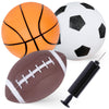 Shindel Sports Balls For Kids And Toddlers, 5 Inches Sports Balls With Hand Pump Includes Toddlers Football, Basketball, Playgro