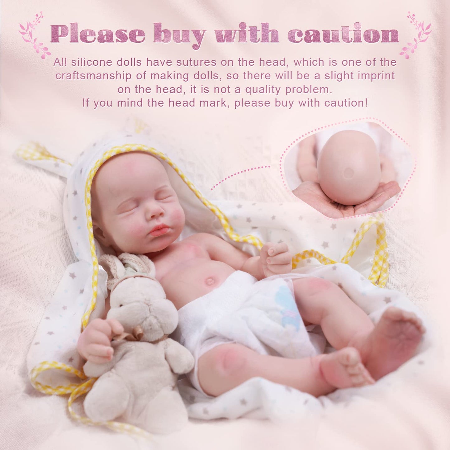 Jizhi 16'' Platinum Silicone Reborn Baby Doll Loulou - Realistic Newborn Girl For Kids & Toddlers