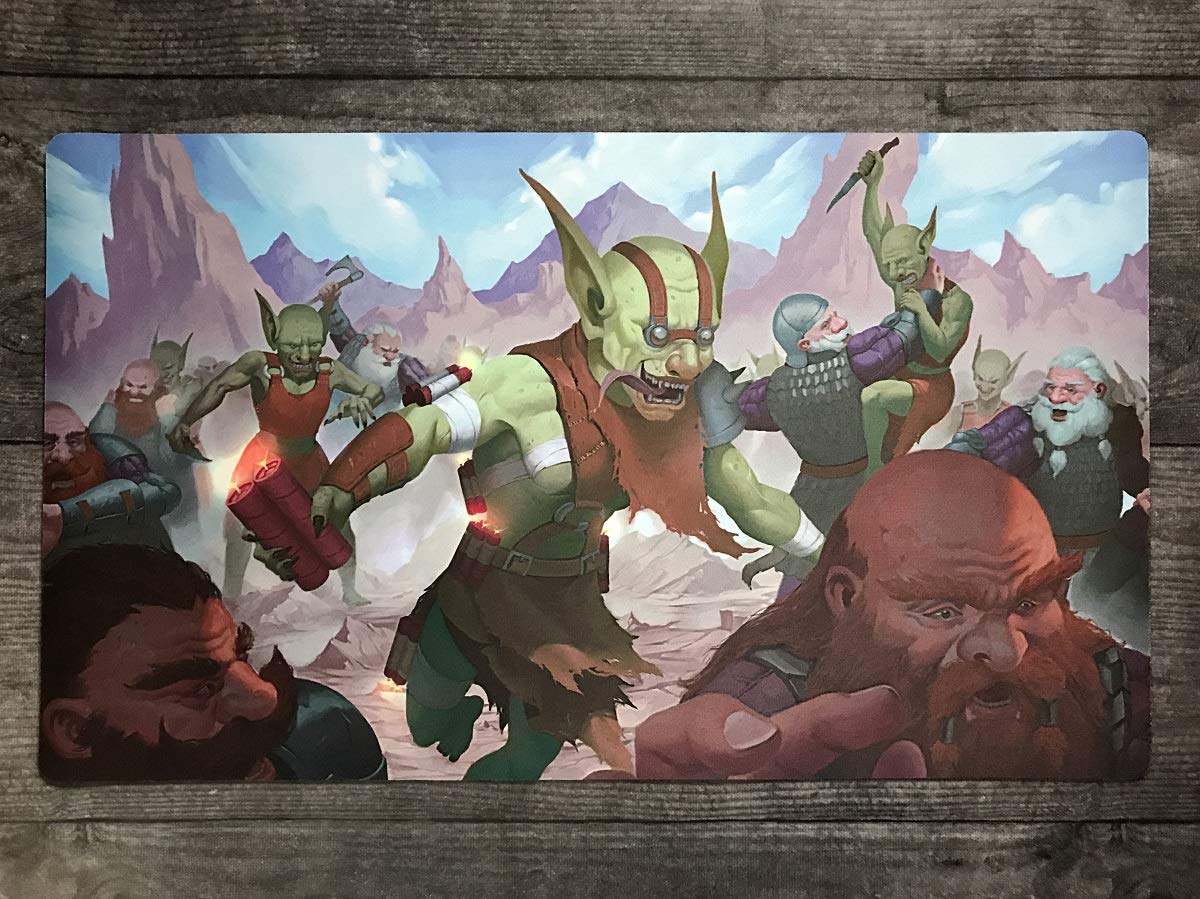 Fantasy North - Krazz - Goblin Bomber - Tcg Trading Card Game Playmat And Mouse Pad - 24 X 14 Inches - Perfect For Magic Mtg Com