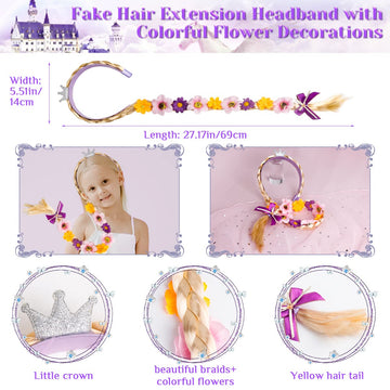 Meland Princess Dress Up - Princess Dress For Girls With Princess Toys, Christmas Birthday Gift For Toddler Girls Age 3-8