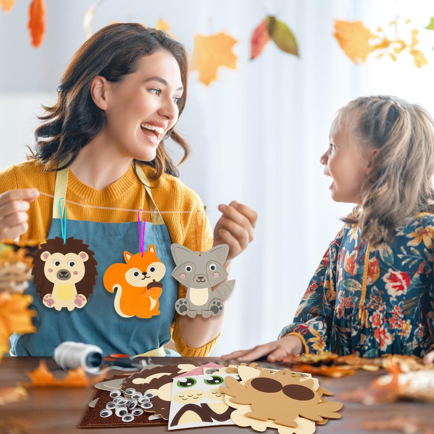 Fennoral 12 Pack Fall Craft Kit For Kids Make You Own Fall Animal Foam Stickers Fall Arts And Crafts Diy For Kids Boys Girls Par