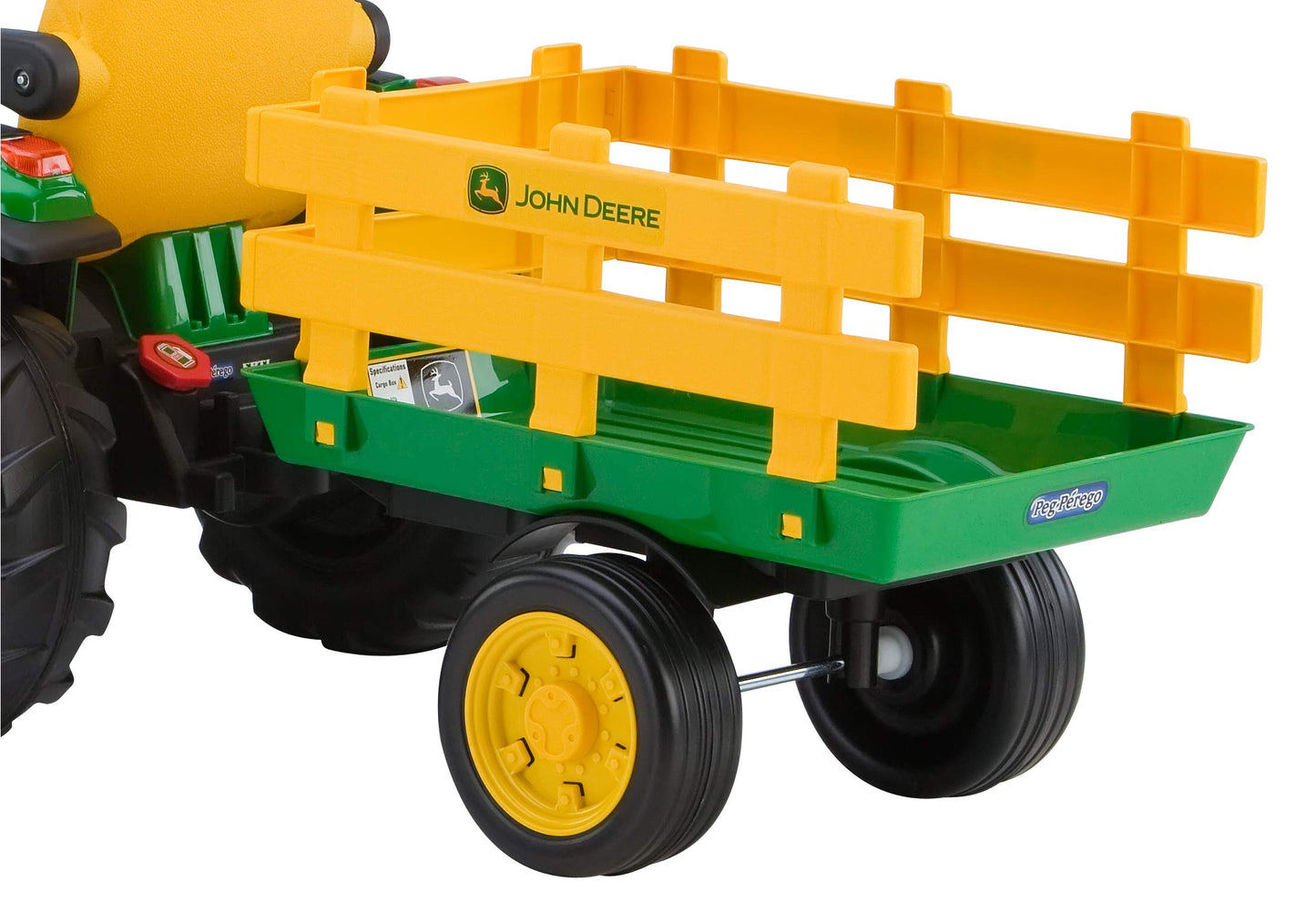 Peg Perego John Deere Ground Force Tractor - 12V Ride-On, Single Seat, Green/Yellow, Model IGOR0039, Durable Plastic Construction