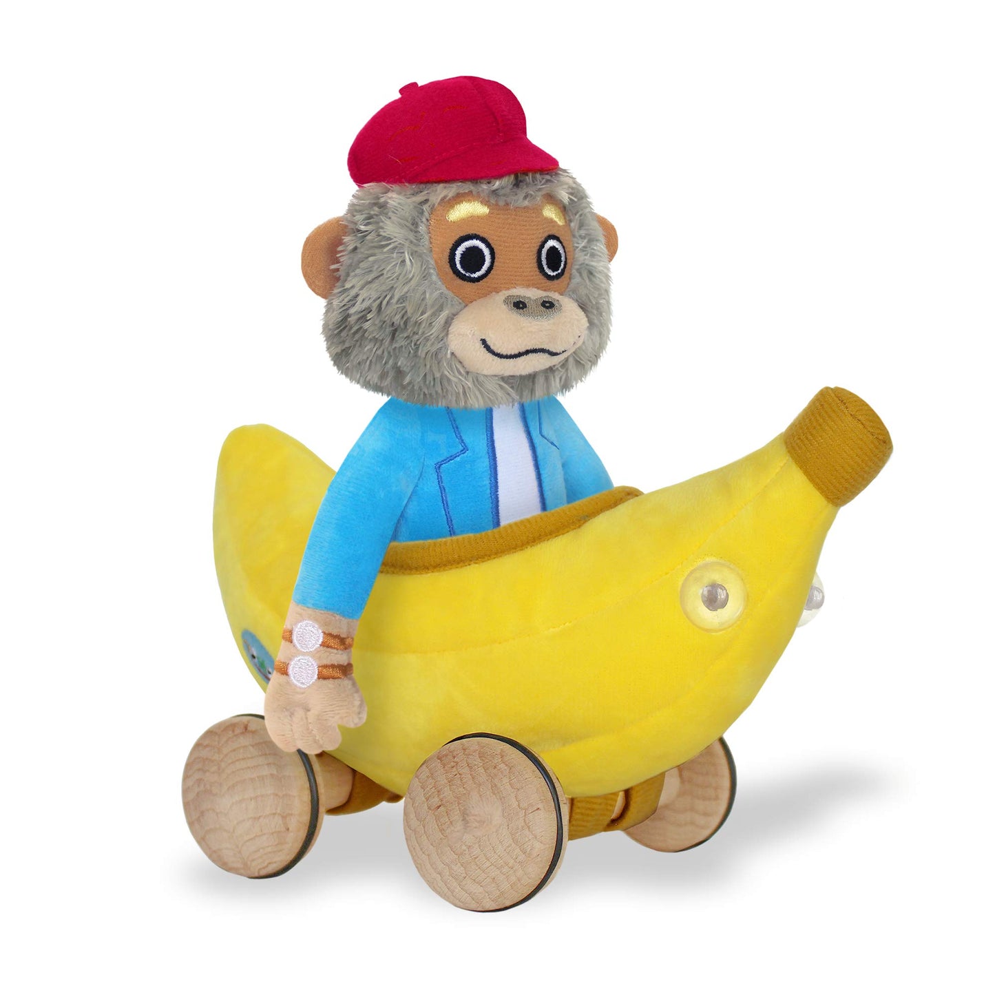 Yottoy Richard Scarry Collection | Bananas Gorilla Soft Toy With Busytown Bananamobile - 2 In 1 Toy