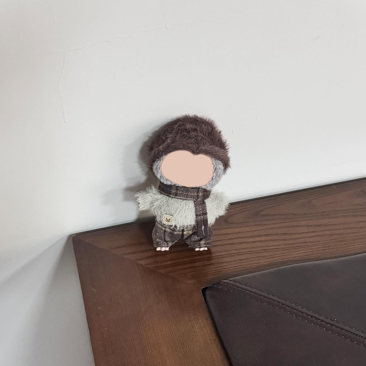 17cm Doll Clothes Set(NO Doll) - Cute Knit Sweater & Handcrafted Crochet Skirt enhanced Fashion Soft Stretch Fabric Costume Accessories Brown Winter Suit(Ears Cannot Pass Through The Headgear)