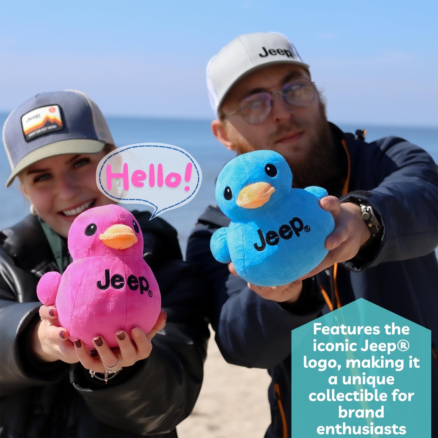 Jeep Text Logo Stuffed Animal Plush Duck Blue -Perfect Enthusiasts You'Ve Been Ducked (Blue)