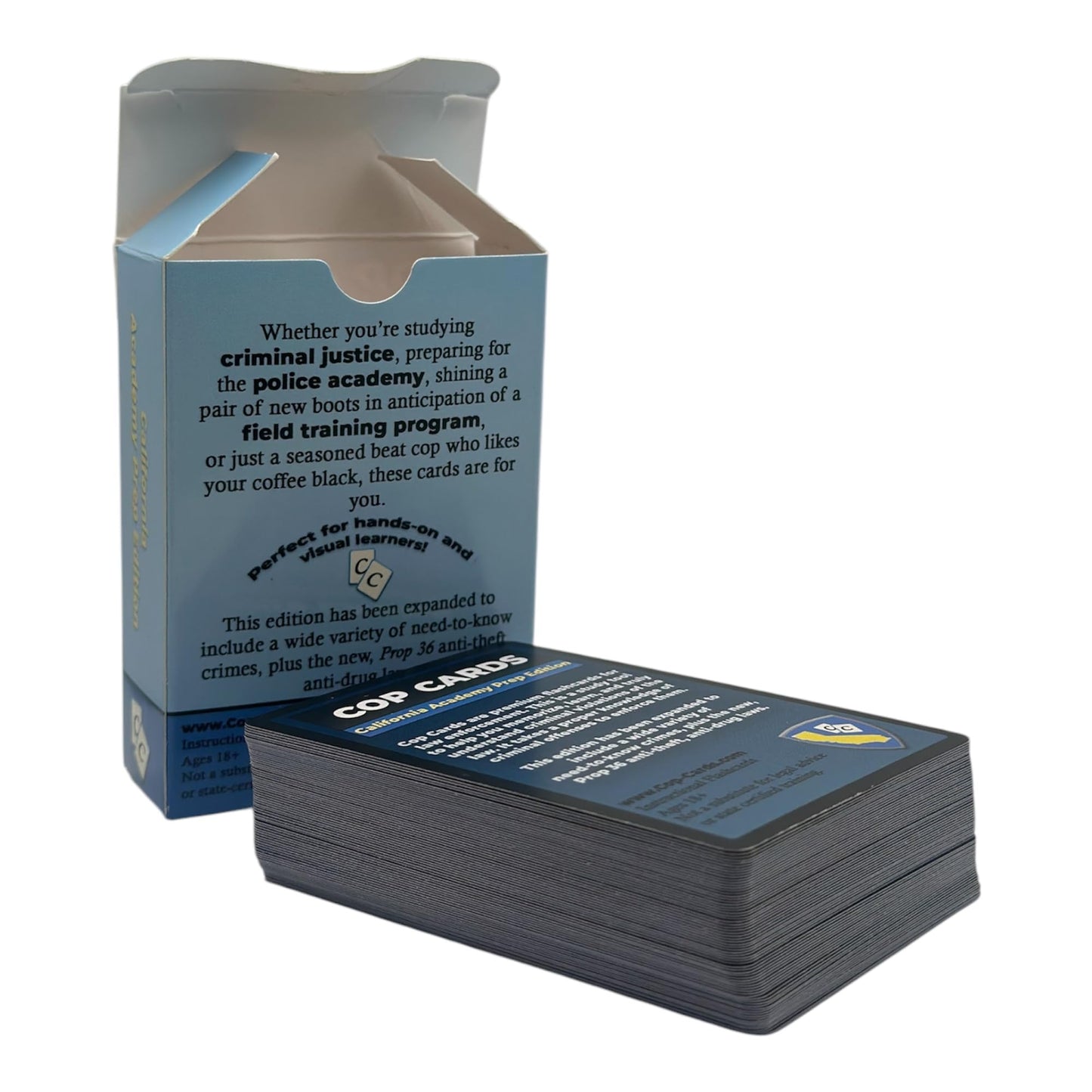 Cop Cards Premium Flashcards - California Academy Prep Edition for Law Enforcement, Multi-Color Learning Aid or Police Gift