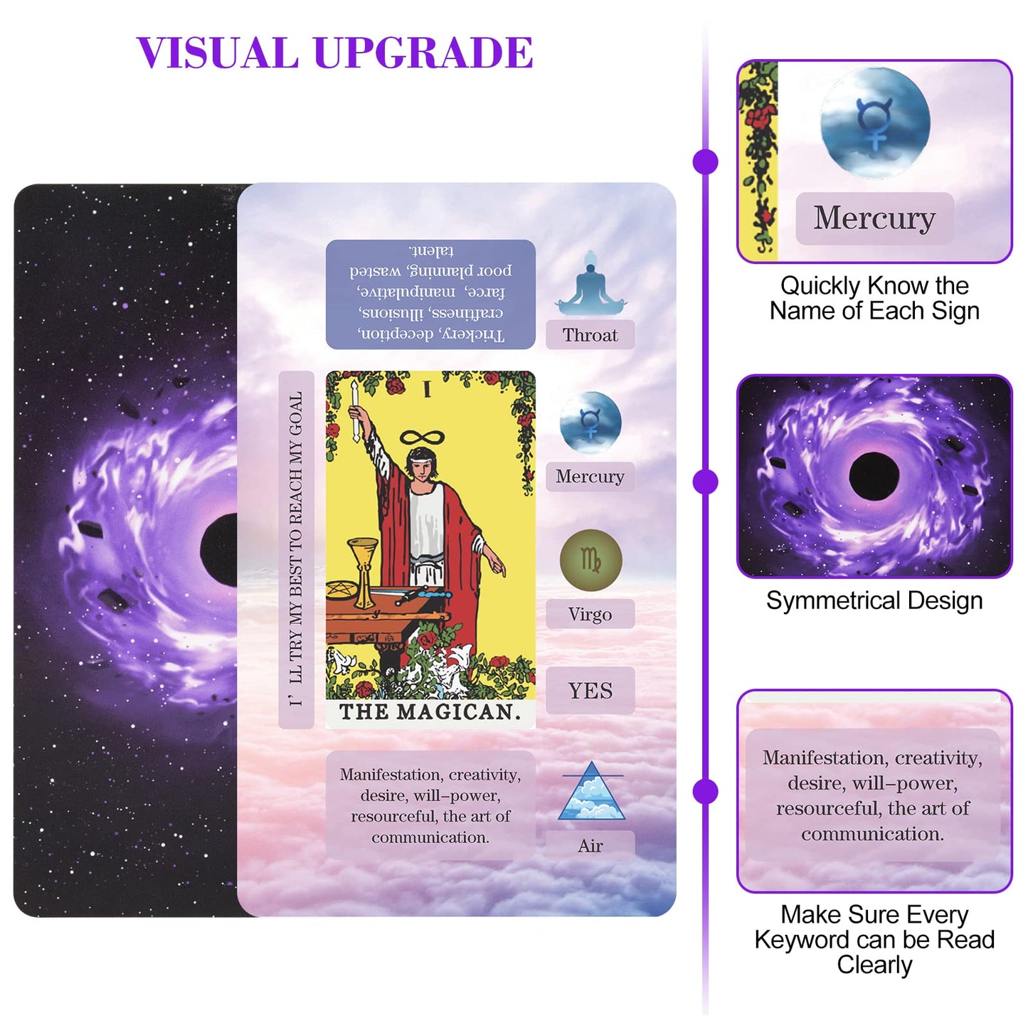 Xsylohxl Tarot Cards For Beginners Tarot Deck With Meanings On Them Training Tarot Deck With Message For Reading Classic Learnin