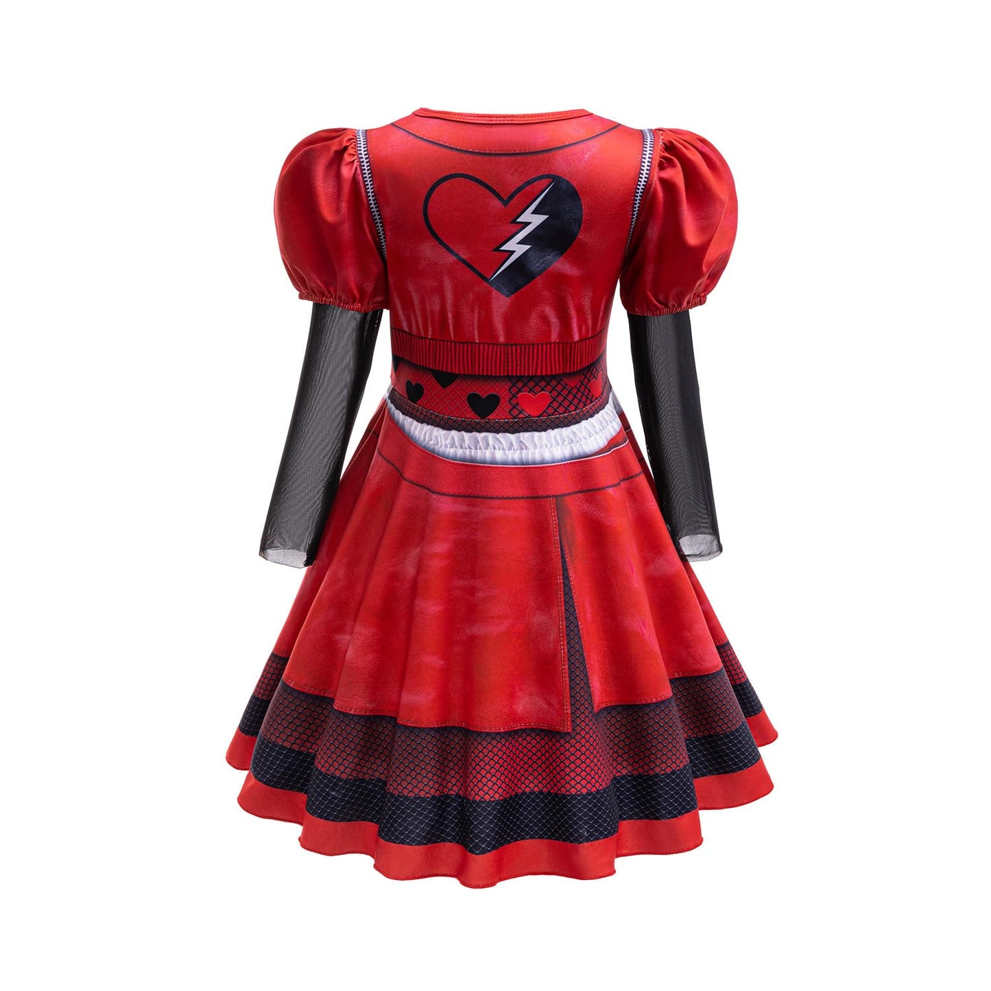 Girls Rise Red Halloween Costume With Wig Kids Halloween Red Costume Dress 5-6Years