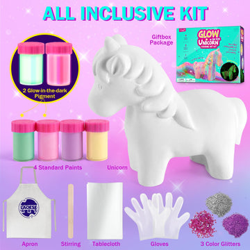 LAOESE Unicorns Paint Pouring Art Kit - DIY Craft for Kids Age 6-12, Arts and Crafts Kit for Girls & Boys, Toys Girls Boy Birthd