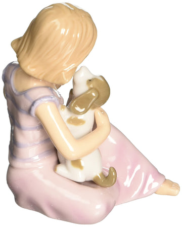 Stealstreet Me And My Buddy Girl In Pink Robe Sitting And Hugging Dog Figurine