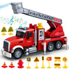 SpringFlower Toy for 3 4 5 6 Years Old Boy,Large Fire Truck Toy with Lights & Sounds, Ladder Fire Truck Toy with Shooting Water