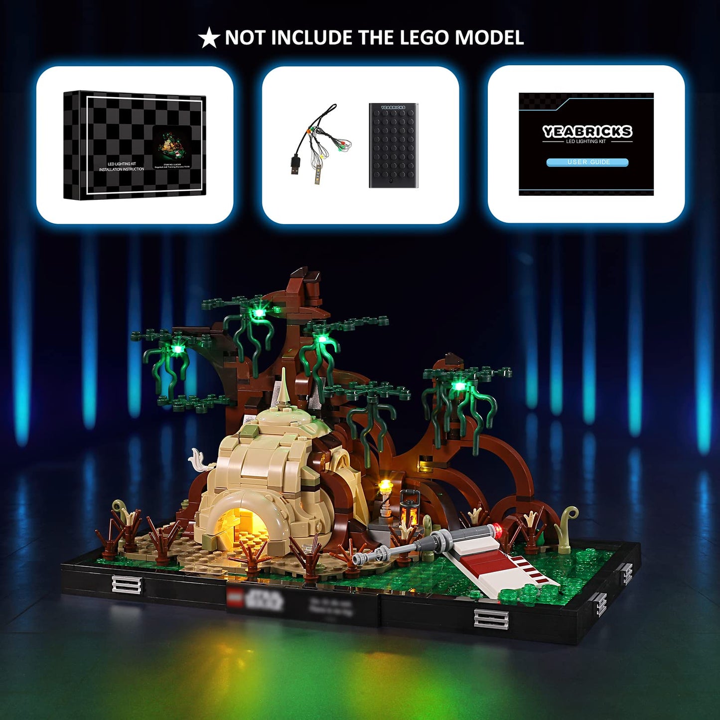 YEABRICKS LED Light Kit for Lego - Star Wars Dagobah Jedi Training Diorama Building Blocks Model, LED Light Set Compatible with