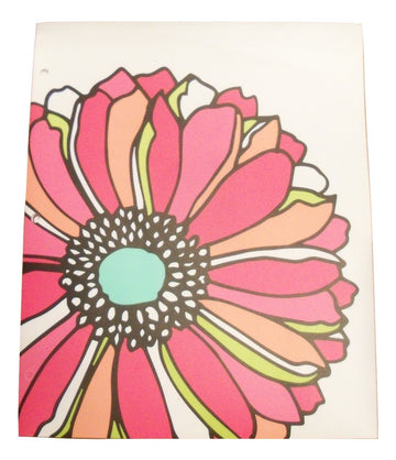 Studio C Carolina Pad Set Of 3 Poly Folders ~ Whimsical Flower (Large Flower Head On White, Colorful Patches Among Black And White Stripes, Floral Collage)