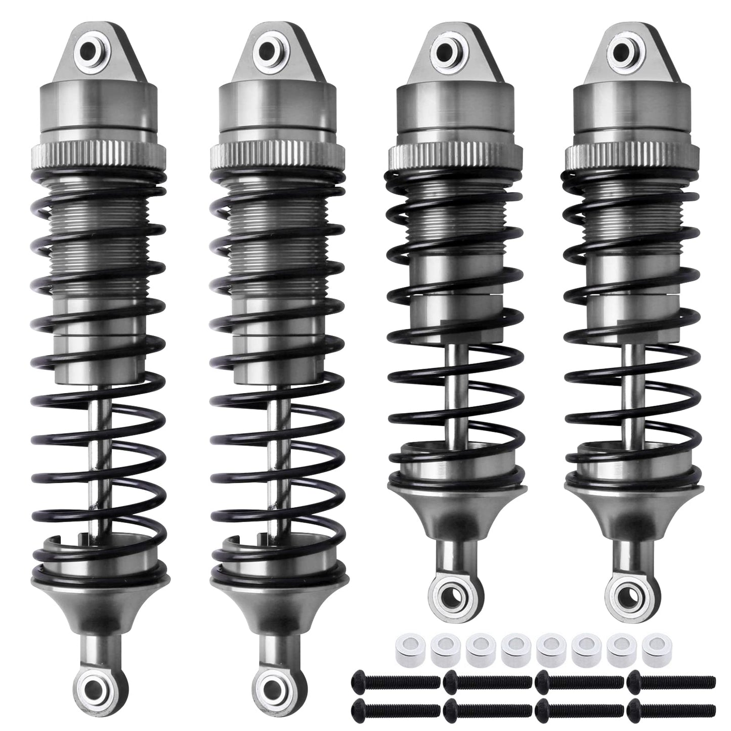 AllinRC 4Pcs All Metal Aluminum Front & Rear RC Shocks for 1/10 RC Truck Traxxas Slash Rustler Stampede Hoss 4X4 Replace 5862 37