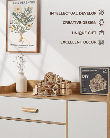 Sainsmart Jr. 3D Wooden Puzzles For Adults, Marble Run Wood To Build, Mechanical Model Building Kit, Diy Gift For Aged 14+, Roller Coaster